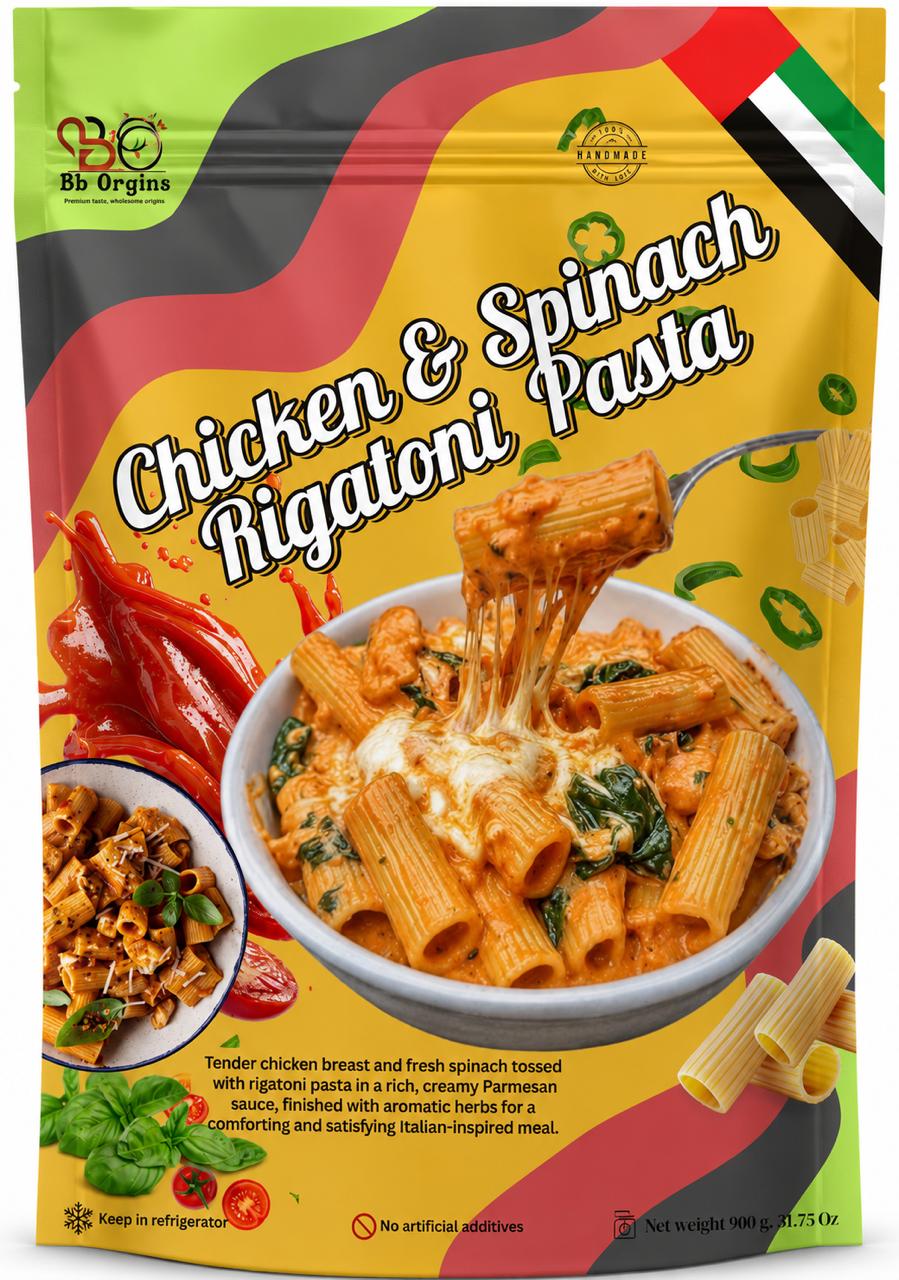 Chicken & Spinach Rigatoni Pasta